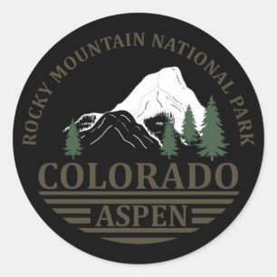 Skigebied Colorado Aspen Ronde Sticker