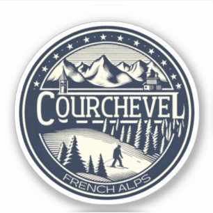 Skigebied Courchevel in de Franse Alpen cadeaus  Sticker