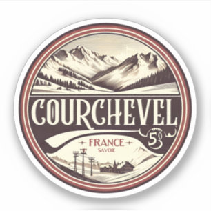 Skigebied Courchevel in de Franse Alpen cadeaus Sticker