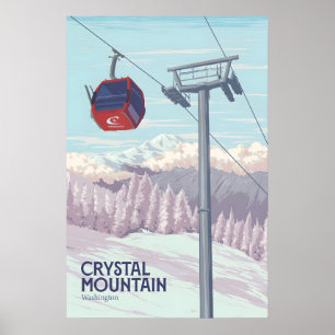 Skigebied Crystal Mountain Washington Reizen Poster