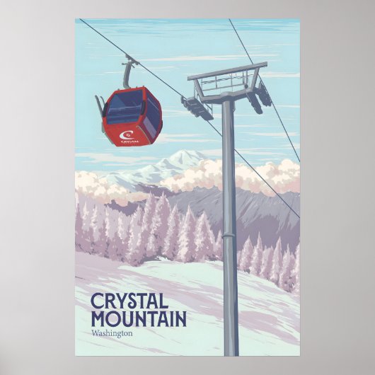 Skigebied Crystal Mountain Washington Reizen Poster (Voorkant)