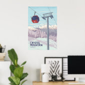Skigebied Crystal Mountain Washington Reizen Poster (Thuiskantoor)