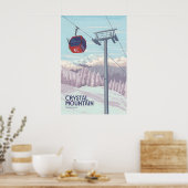 Skigebied Crystal Mountain Washington Reizen Poster (Keuken)