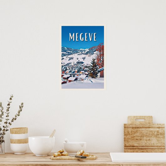 Skigebied Megève Poster (Keuken)