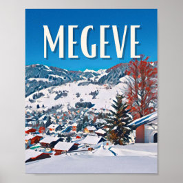 Skigebied Megève Poster
