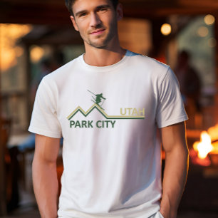 Skigebied Park City Utah skiër T-shirt