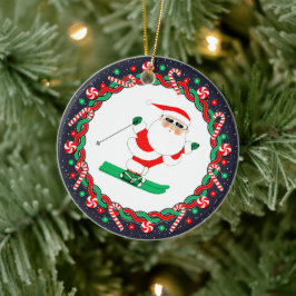 Skigebied Skiloper Vakantie Cadeau Keramisch Ornament