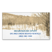 Skigebied/skiverhuur /Skilessen Mountain Magnetisch Visitekaartje (Voorkant)