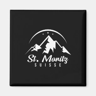 Skigebied St. Moritz Zwitserland Skigebied Snowboa Magneet