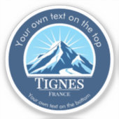 Skigebied Tignes Val d'Isère Frankrijk Sticker (Voorkant)