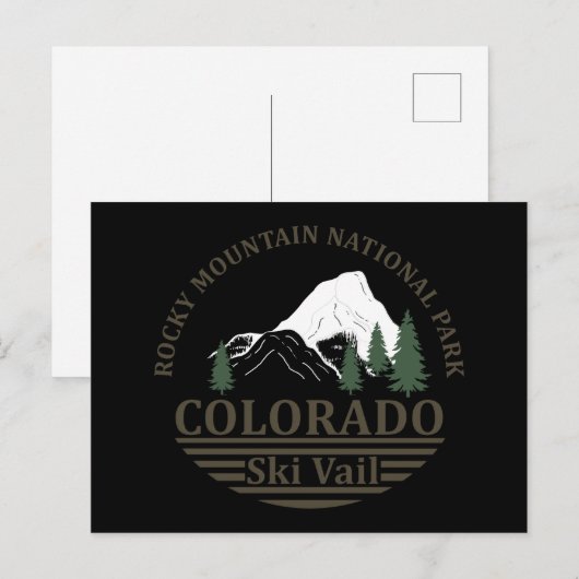 Skigebied Vail Colorado Feestdagenkaart (Voorkant / Achterkant)