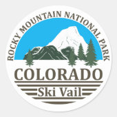 Skigebied Vail Colorado Ronde Sticker (Voorkant)