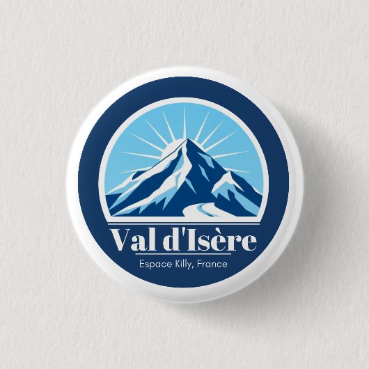 skigebied Val d'Isère France Ronde Button 3,2 Cm (Voorkant)