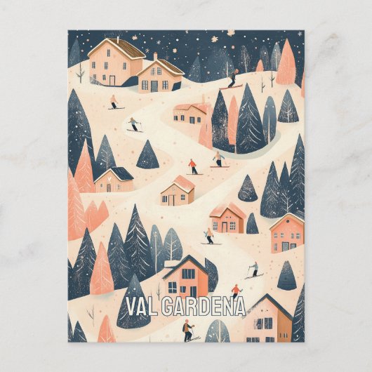 Skigebied Val Gardena Italië Briefkaart (Voorkant)