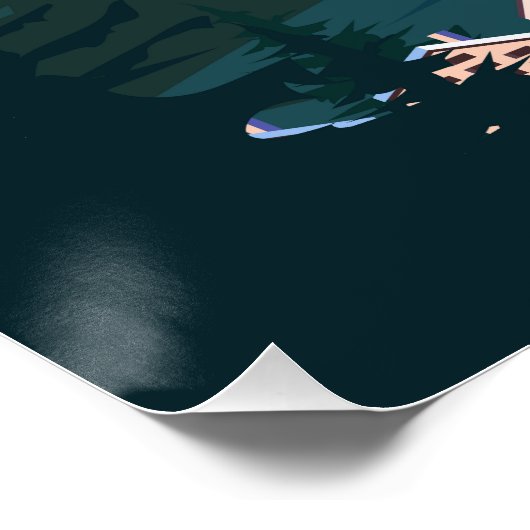 Skigebied Zermatt poster, retro, Alpes Winter Perfect Poster (Hoek)