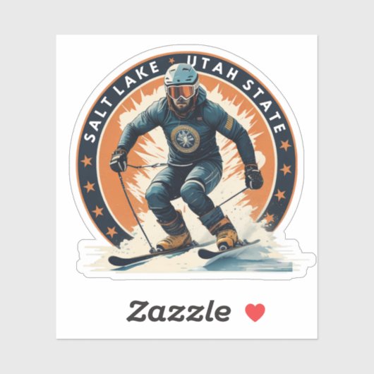 Skigebieden in de stad Salt Lake Utah Sticker (Vel)