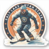 Skigebieden in de stad Salt Lake Utah Sticker (Voorkant)