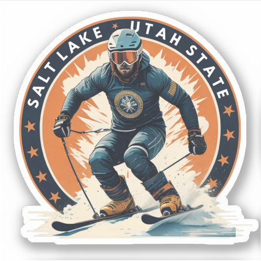 Skigebieden in de stad Salt Lake Utah Sticker (Voorkant)