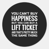 Skigeschenk Shirt en snowboarden T Shirt Ronde Sticker (Voorkant)