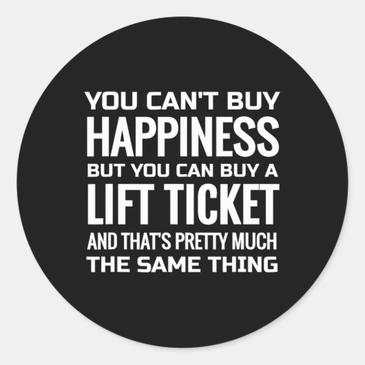 Skigeschenk Shirt en snowboarden T Shirt Ronde Sticker (Voorkant)