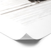  skihelling, glijdende bergafwaarts poster (Hoek)