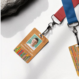 Skihelling Resort Aangepaste Foto Werknemer Badge