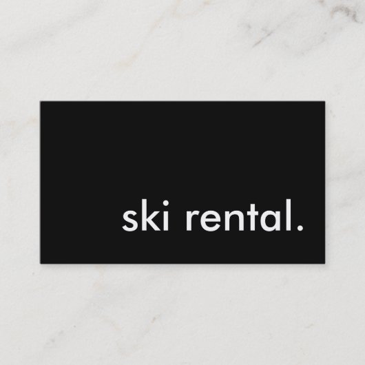 skihuur. visitekaartje (Voorkant)