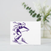 Skiier Briefkaart (Staand voorkant)