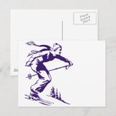 Skiier Briefkaart (Voorkant / Achterkant)
