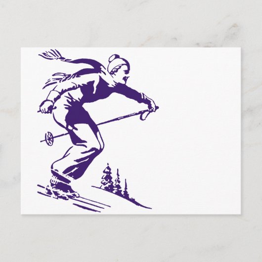 Skiier Briefkaart (Voorkant)