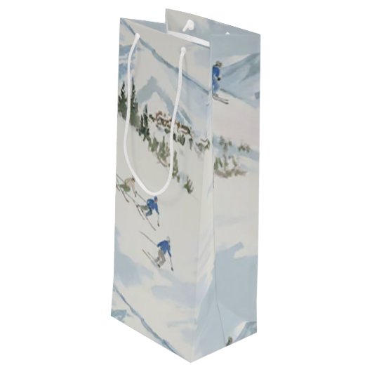 skiiers 1 wijn cadeautas (Achterkant Gekanteld)