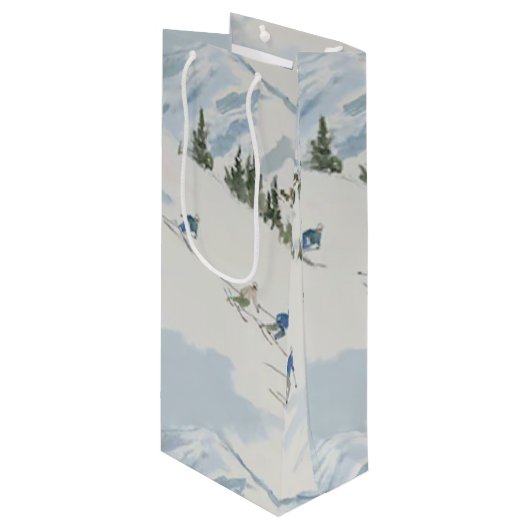 skiiers 1 wijn cadeautas (Voorkant Gekanteld)