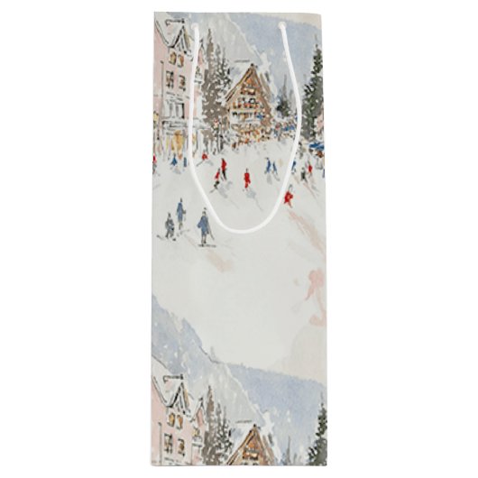 skiiers 2 wijn cadeautas (Voorkant)