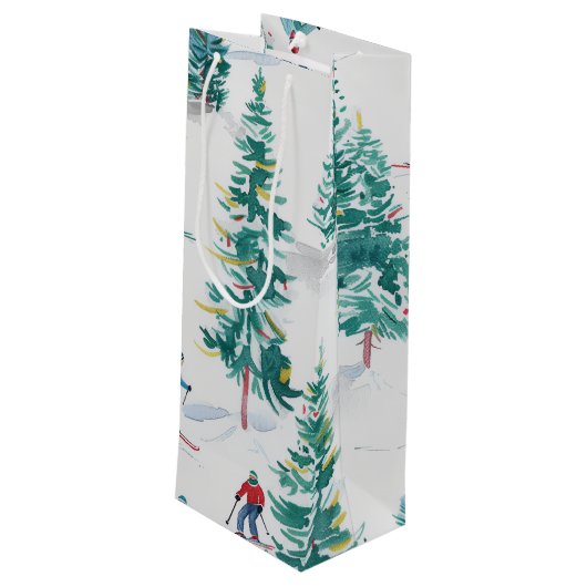 skiiers 3 wijn cadeautas (Achterkant Gekanteld)