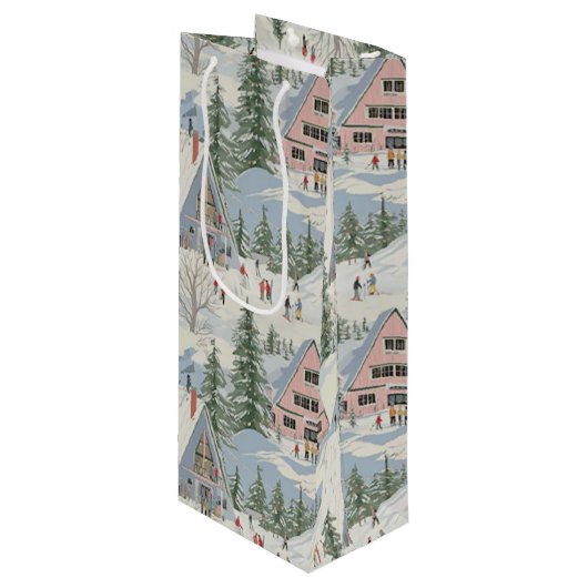 skiiers 4 wijn cadeautas (Voorkant Gekanteld)