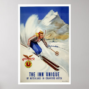 Skiing Airline Revel Poster