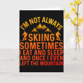 Skiing Art For Men Women Kids Winter Srt Ski Lover Kaart (Gele Bloem)