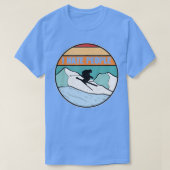  Skiing Backcountry Skier Ski Retro elemark T-shirt (Design voorkant)