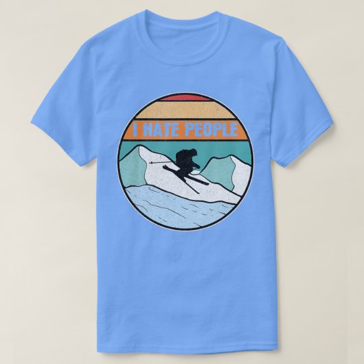 Skiing Backcountry Skier Ski Retro elemark T-shirt (Design voorkant)