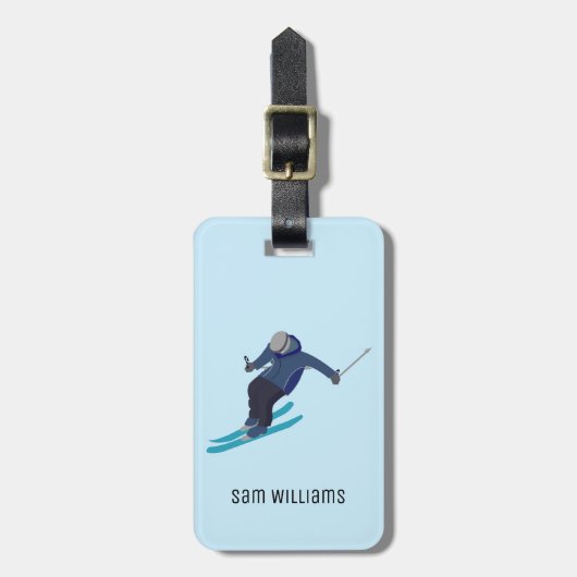 Skiing Bagagelabel (Voorkant verticaal)