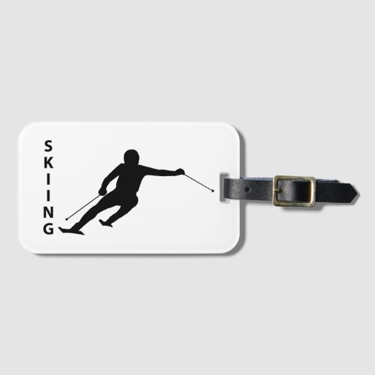 Skiing Bagagelabel (Voorkant (horizontaal))
