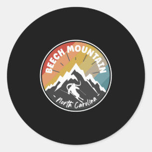 Skiing Beech Mountain - North Carolina Ronde Sticker