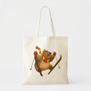Skiing Beer Bag Tote Bag