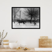 Skiing Behind Horse Washington, DC 1919 Poster (Keuken)