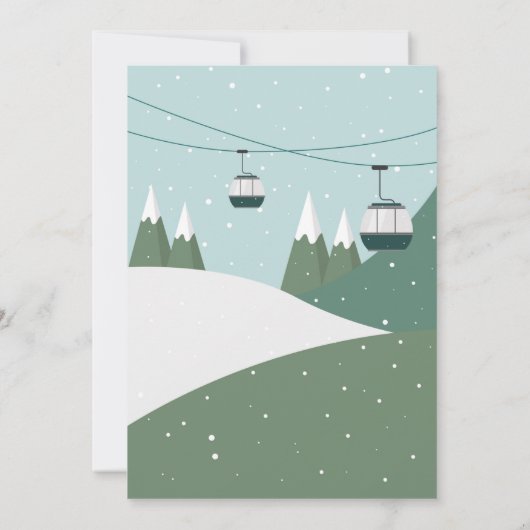 Skiing Birthday Girls Slopes Ski Snowboard Snow Kaart (Achterkant)