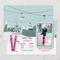 Skiing Birthday Party Girls Ski Snowboard Foto