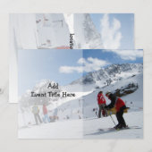 Skiing Birthday Party of Vacation kind Kaart (Voorkant / Achterkant)