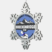 Skiing Breckenridge Colorado Ski Breck Tin Sneeuwvlok Ornament (Rechts)