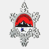 Skiing Breckenridge Colorado Ski Tin Sneeuwvlok Ornament (Rechts)