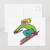 Skiing Briefkaart (Voorkant / Achterkant)